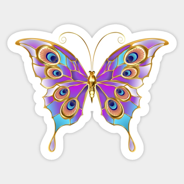 Jewelry Butterfly Peacock Sticker by Blackmoon9